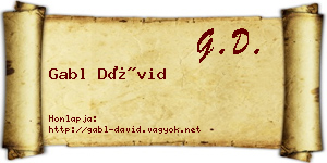 Gabl Dávid névjegykártya
